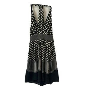 BCBG Maxazria Dress Womens Size 02 Silk Halet Polka Dot Striped Lined